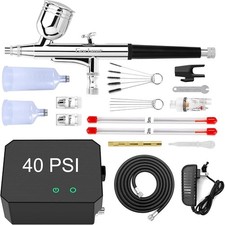 Airbrush Kit with Air Compressor 40 48 PSI High Pressure Air Brush Non-Clogging