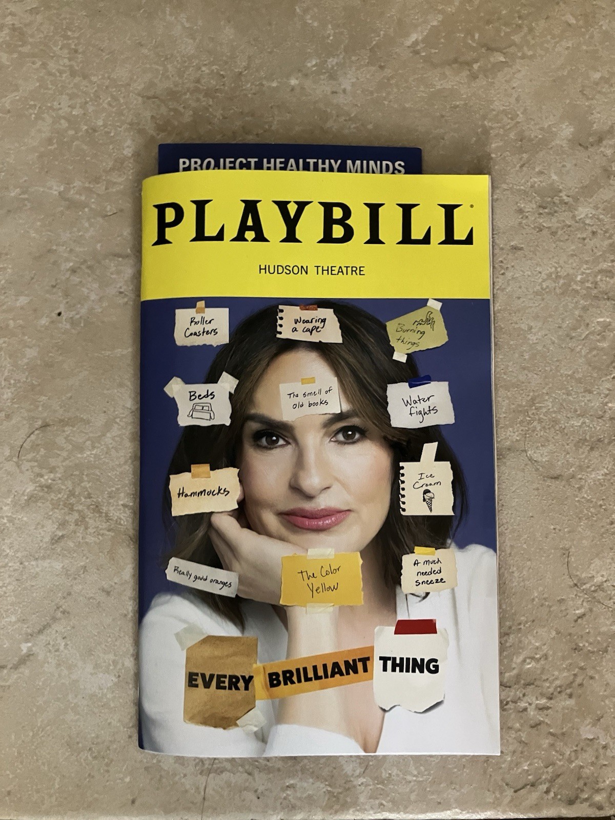 every brilliant thing playbill Mariska Hargitay
