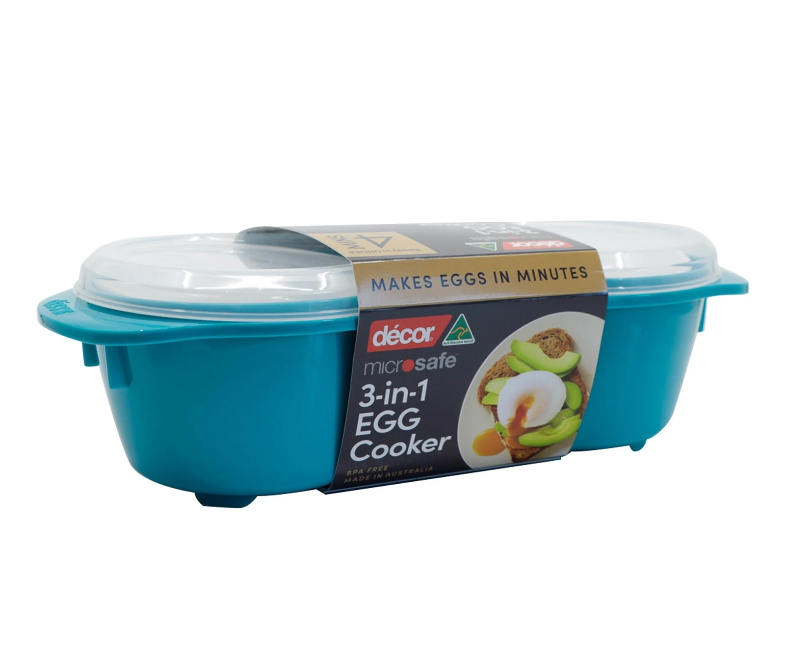 Décor Microsafe Microwave 3 in 1 Egg Cooker. 2 tasses, Teal