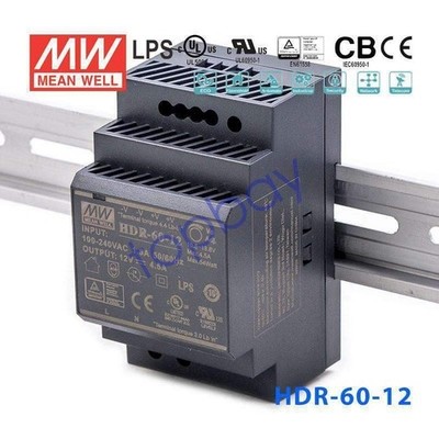   HDR-60-12   Slim Step   Power Supply 60W 12V - DIN Rail #cv