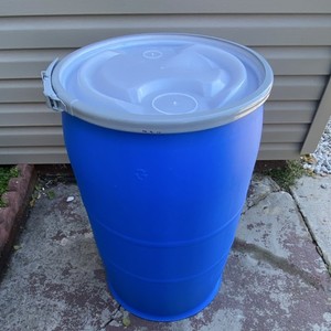 Blue Plastic Drum with Lid