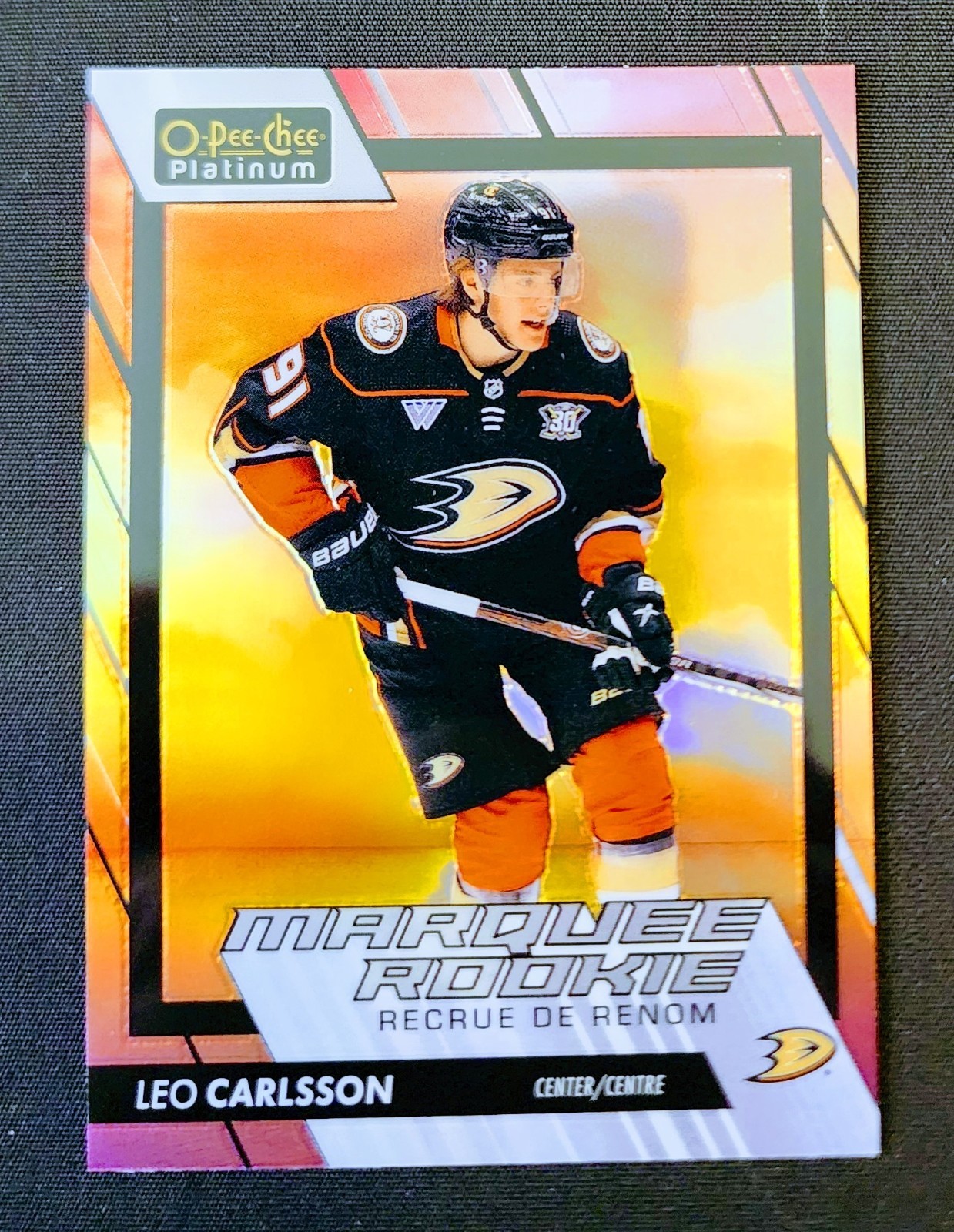 2023-24 OPC O-Pee-Chee Platinum Sunset Marquee Rookie Leo Carlsson RC #293