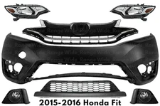 Front Bumper Cover Fascia & Grille Assembly Kit For 2015-2016 Honda Fit
