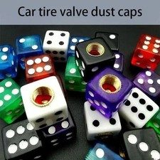 Dice Valve Stem Dust Caps Tire Wheel Car Bicycle Set
