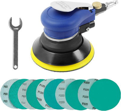 Air Random Orbital Sander by , Pneumatic Palm Sander with 10 Pcs Sandpapers for