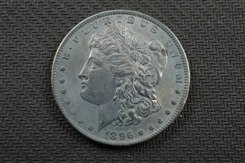 NobleSpirit } 1896 Morgan Silver Dollar AU About Uncirculated Dark Toning