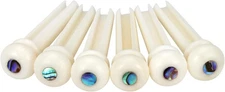 Blisstime 6pcs Guitar Bone Bridge Pins Replacement Parts with Abalone Ivory 