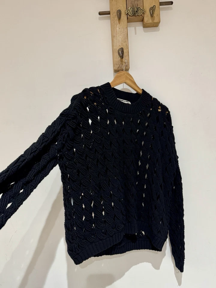 Alexander McQueen 2019 Men's Ima Crew Neck Cable Open Knit Cotton Knit Jumper M - Image 3 of 4