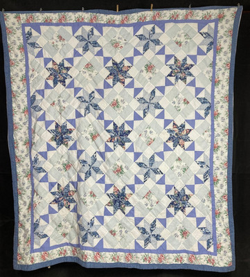 Vintage Handarbeit schön Stern Block Patchwork Multicolor Quilt 93,7x84,2 Zoll