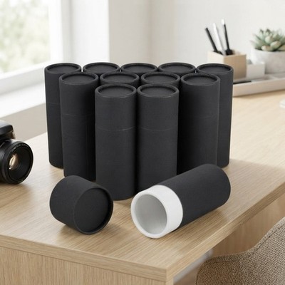 12 Stück schwarze Pappröhrchen - vielseitige 50 ml ätherische Öle & Bastelbehälter