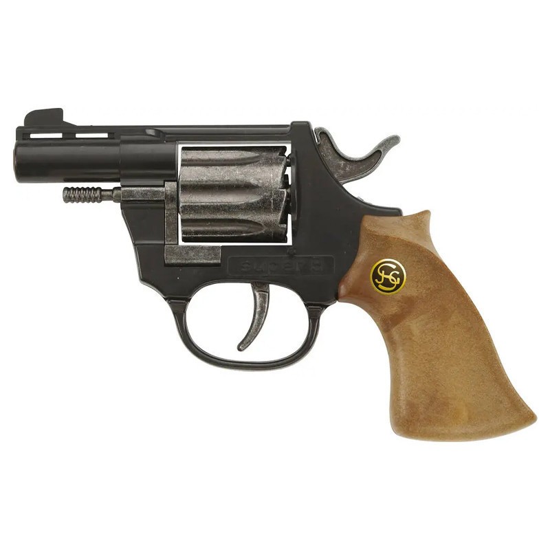 Revolver à pétards de 14cm en plastique pour enfant dès 3 ans