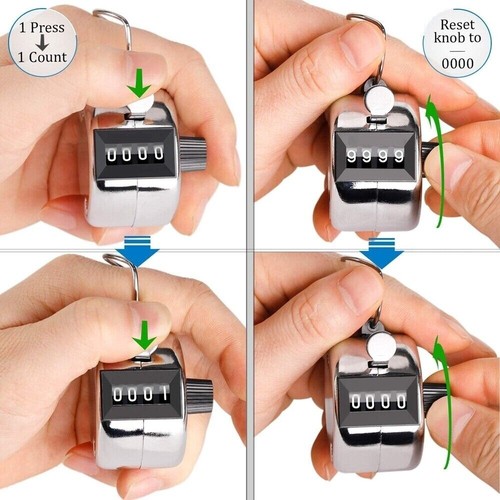 4 Digit High Quality Tally Counter Hand Held Number Clicker Mechanical Manual - Picture 9 of 11