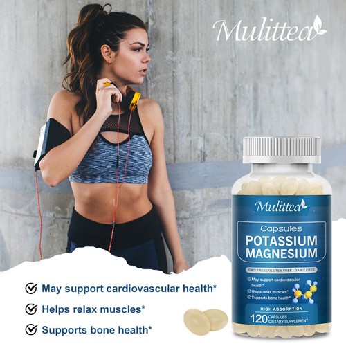 Potassium Magnesium 120 Capsules For Sleep,Immune Booster,Bone& Muscle,Cramps - Picture 6 of 8