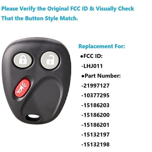 2pcs For 2003 2004 2005 2006 Chevrolet Silverado Remote Keyless Entry Key Fob M - Picture 3 of 11
