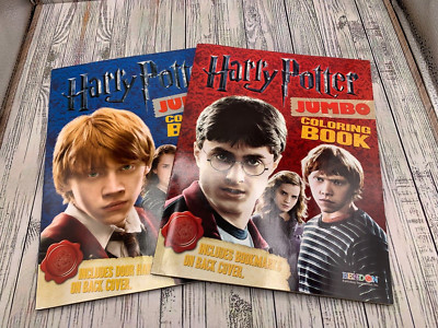 Lot Of 2. Harry Potter Jumbo Coloring Books New with door knocker & Book markers