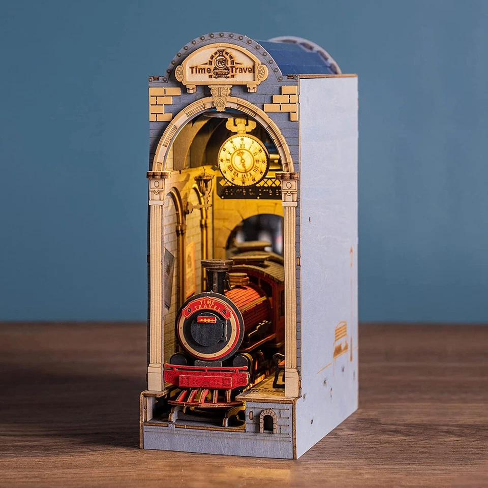 ROKR 3D Wooden Puzzle Bookend Book Nook Decor Insert DIY Model Building Kit - Image 3 of 4