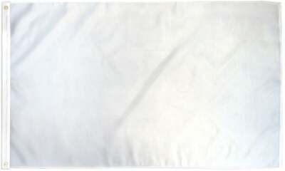 ''SHEER WHITE SOLID COLOR'' flag 2x3 ft polyester banner sign blank blanco