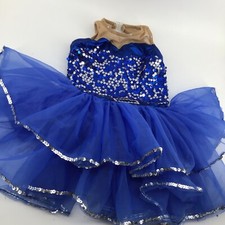 a wish come true dance costumes Size 5T Blue Tutu And Sequins