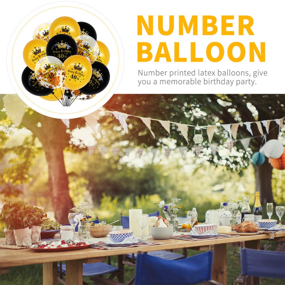 2 Count Happy 40th Birthday Balloons Party Centerpieces Decorations for