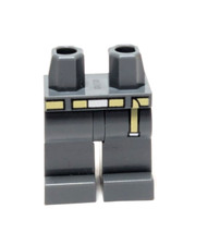 Lego - Minifigure Legs - Dark Grey, Yellow Belt