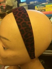 Retro Burgundy/Black Leopard Cheetah Headband 