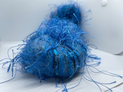 Kollage Yarns Splendor Blue Mohair Eyelash Ladder Blend Subtle Sparkle 85gr 100y