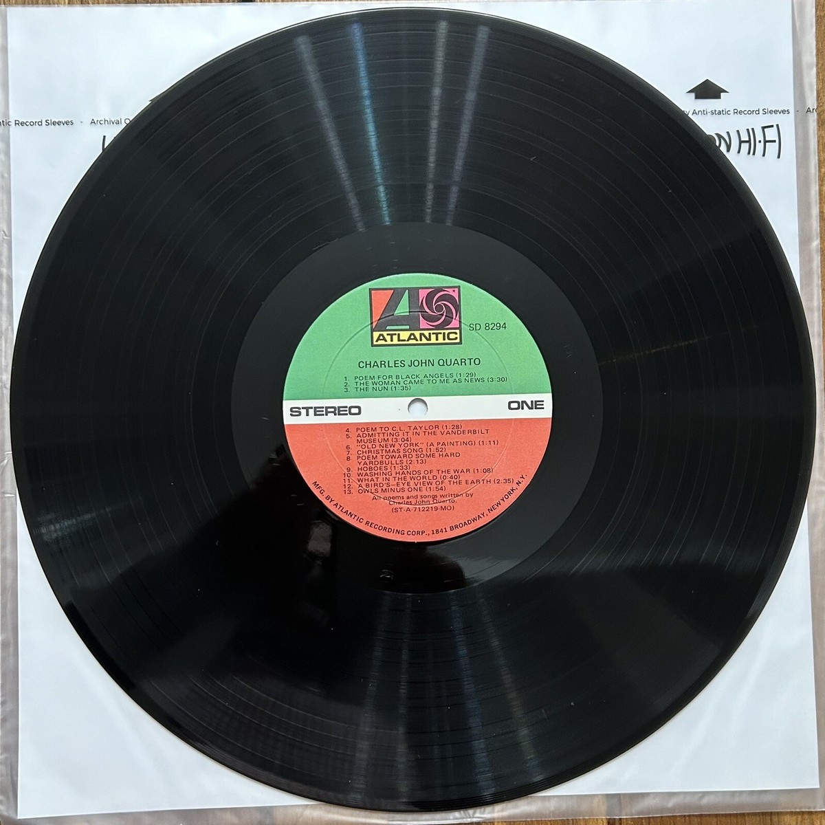 Charles John Quarto - Self-Titled - 1978 Atlantic SD 8294