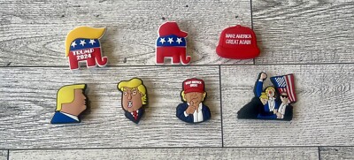 Set of 7 Trump Charms compatible with Crocs.