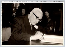 Vintage Gevaert RPPC Photo Postcard Man Witness At Wedding Ceremony Rare
