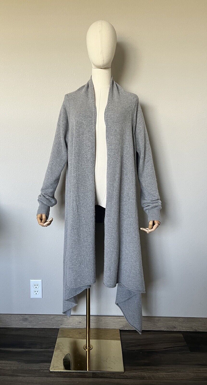 Garnet Hill Size Large Gray 100% Cashmere Draped-… - image 3