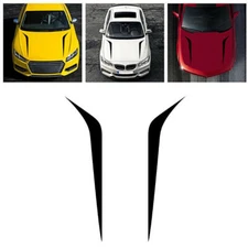 2Pcs Vinyl Stripe Stickers Self Adhesive Line Decal Black Fit For Car Body Side