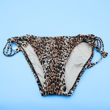 Victorias Secret Small Leopard Print Brazilian Cheeky Side Tie Bikini Bottom New