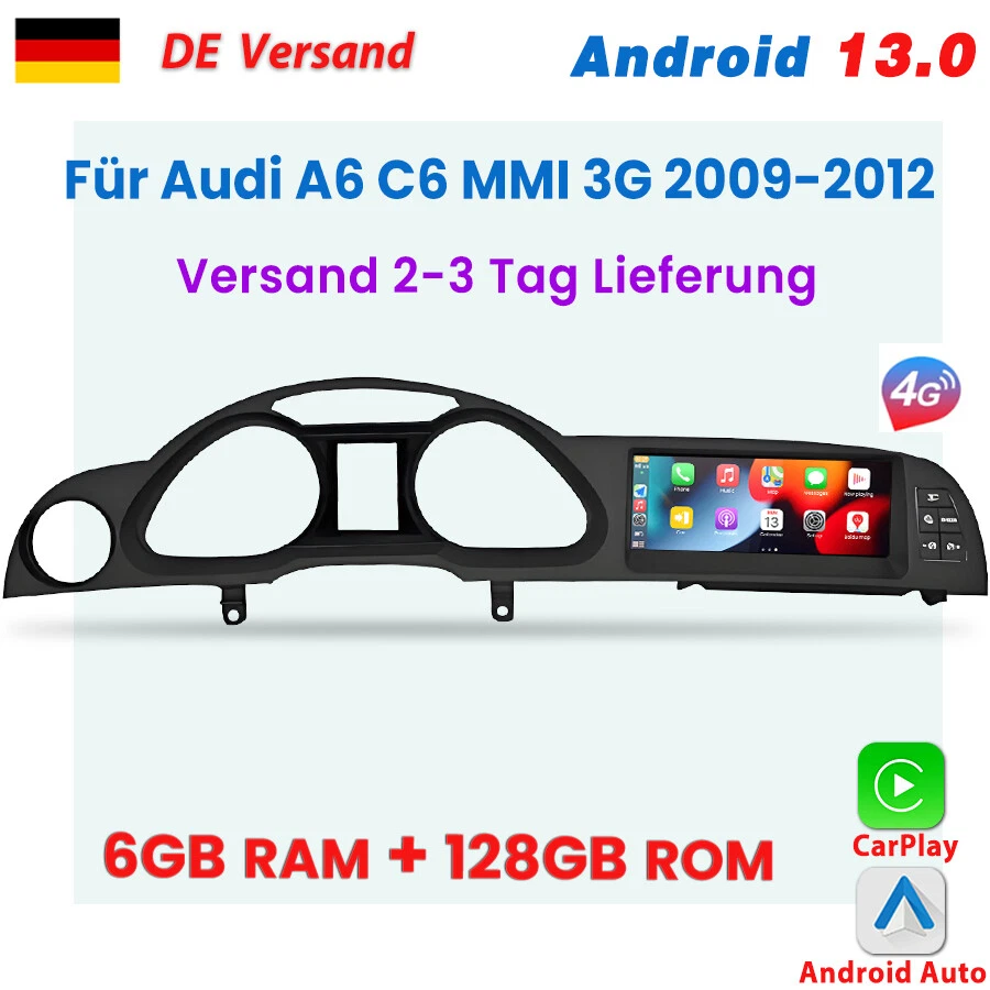 JUNSUN Für Audi A6 C6 MMI 3G 2009-2012 Carplay Android13 Autoradio GPS NAVI AUX 6+128GB