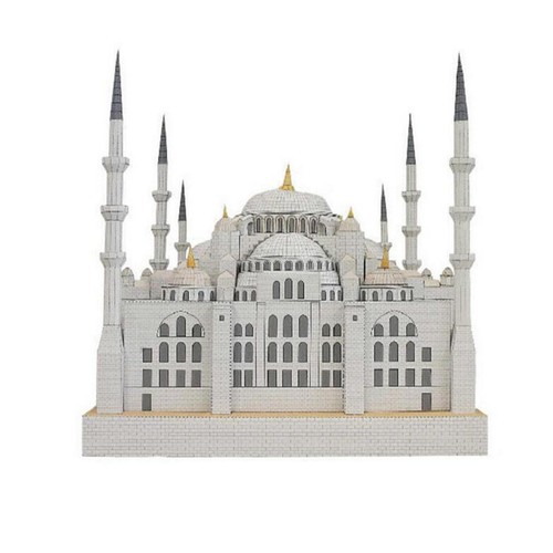 Blue Mosque Architecture Model Set 3D Paper Puzzle for Desktop Decoration - Picture 4 of 7