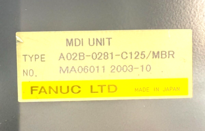 FANUC A02B-0281-C125/MBR - STANDARD HORIZONTAL SEPARATE TYPE MDI