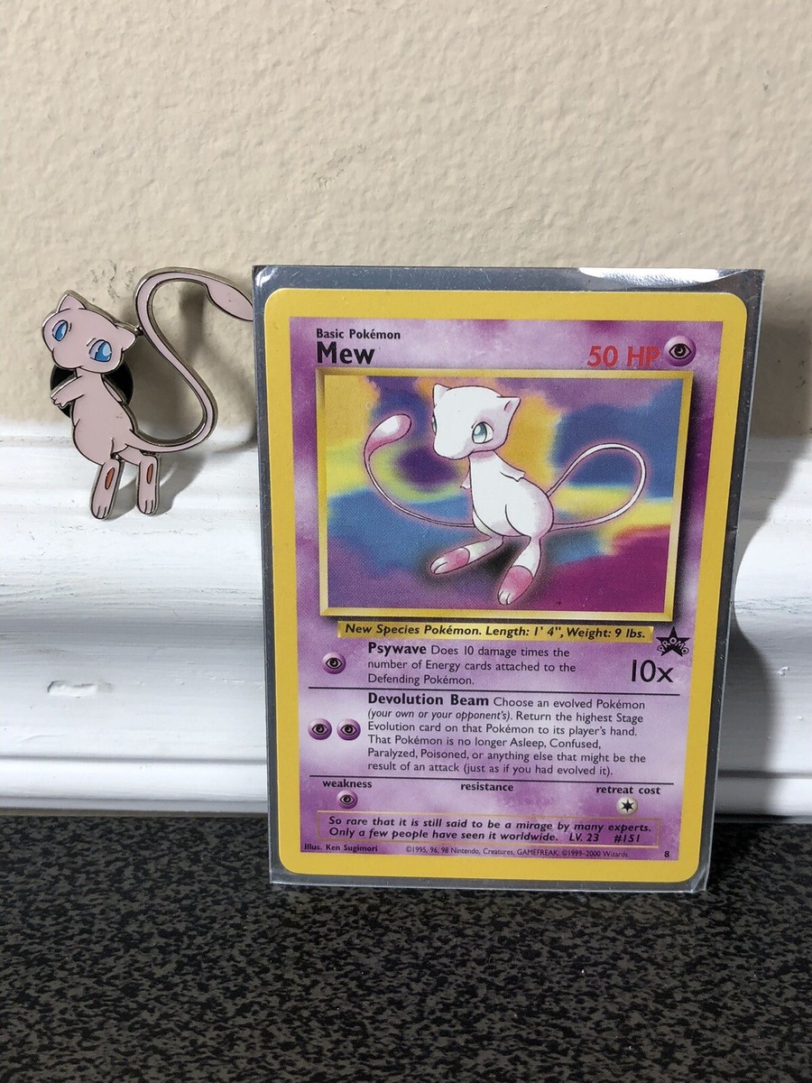 1995 mew pokemon card Holo Black Star Promo Holographic Card Proxy Card Immaculate Mint Quality Psychic Psychic Psywave (10) Does 10 damage times the number of Energy cards attached to the Defending Pokmon 1995, 96, 98 Promo Mew