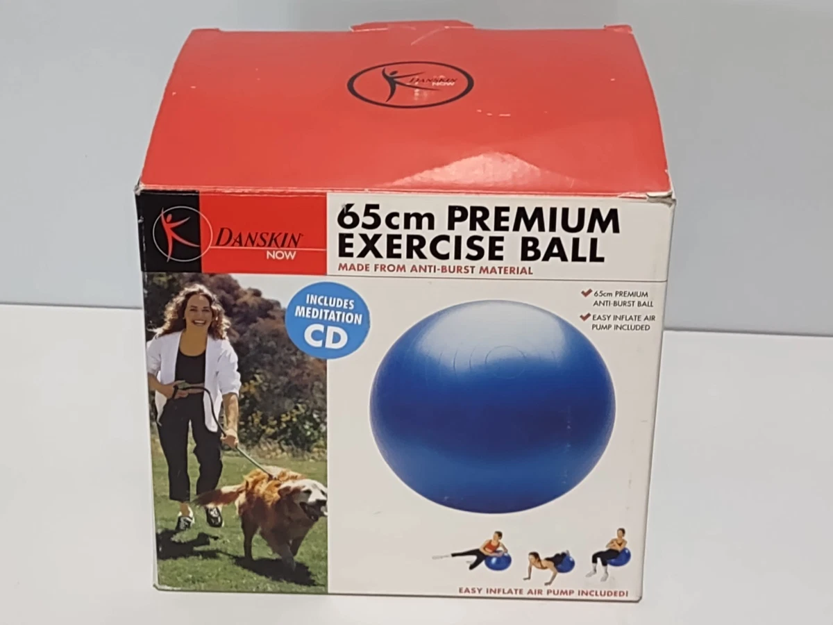 Danskin Blue 65cm Premium Exercise Ball Anti Burst With Pump