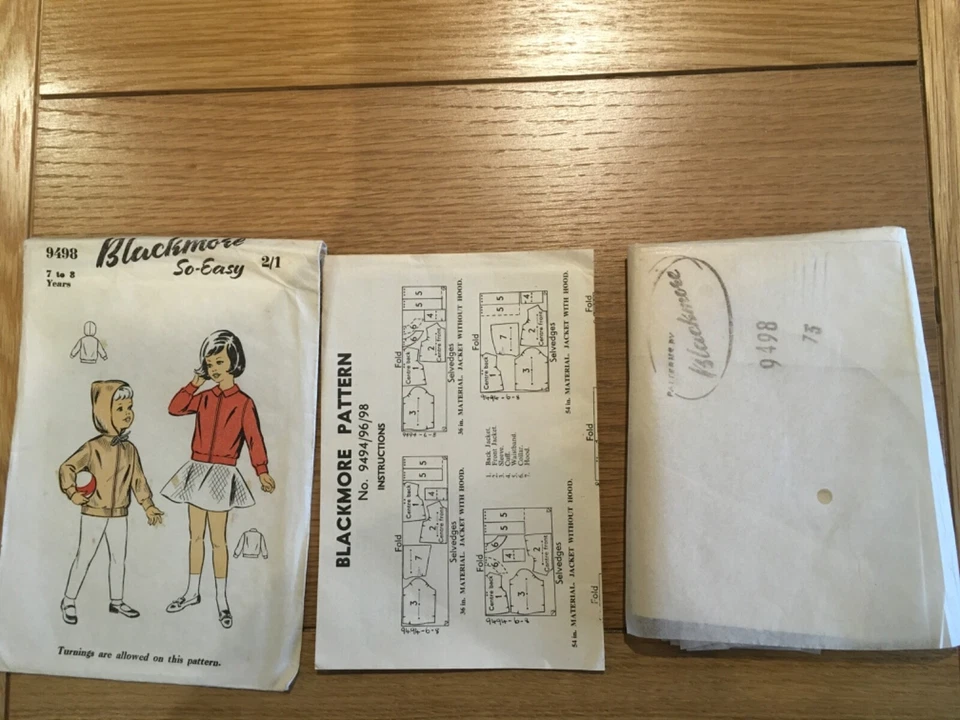 1960’s ORIGINAL BLACKMORE Sewing pattern 9498 jacket ages 7-8 PRE-CUT  FREE  P&P - Image 3 of 3