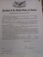 1947-48 US Navy Lieutenant Promotion Date July 1944 John L Sullivan Signed