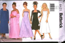 6421 Butterick Vintage SEWING Pattern Girls 1990s Formal Shrug Dress Evening 10