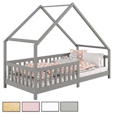 Hausbett Tipibett Kinderbett Montessori Bett Kiefer 90 x 200 mit Rausfallschutz