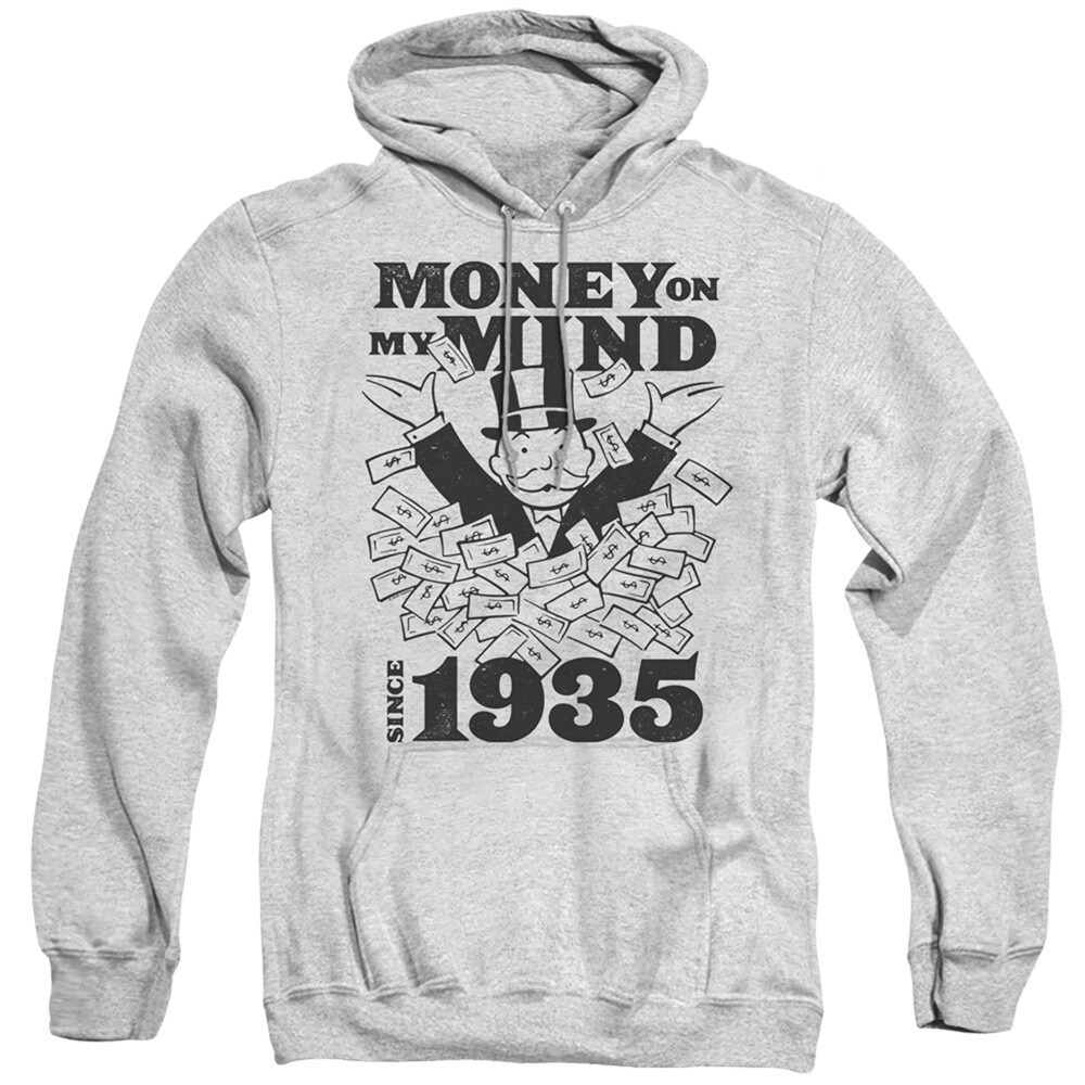 Monopoly Hoodie Money on My Mind Athletic Heather Hoody | eBay