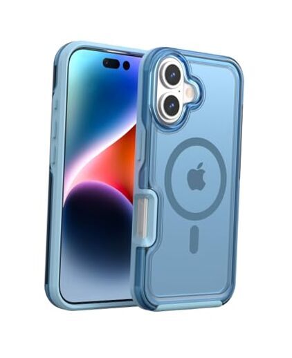 Strong Magnetic for Case, Compatible with MagSafe, 360° iPhone 16 Light Blue