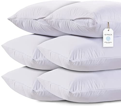 Pillowcase Cover Zippered King 6-pk Luxury Hotel Collection 