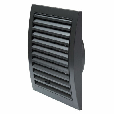 Lüftungsgitter Anthrazit 190 mm x 190 mm mit 125 mm Flansch und Rolladen