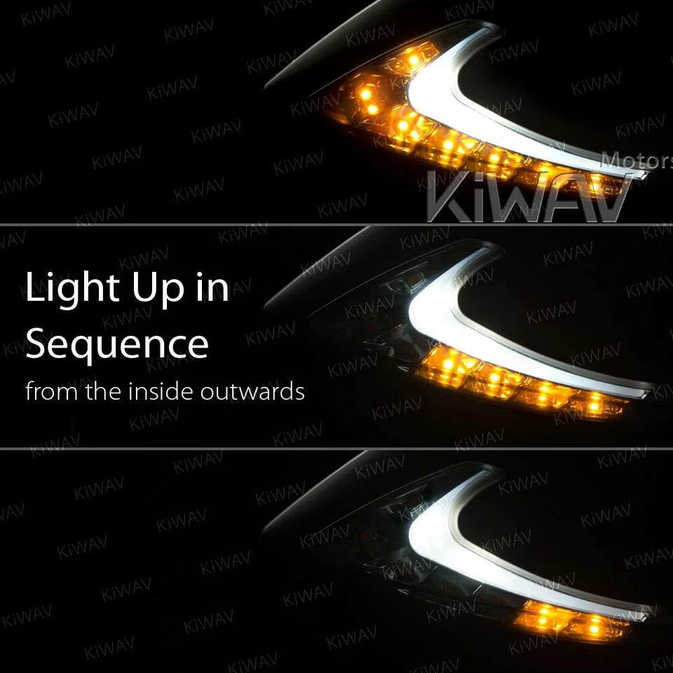 Lucifer dual LED mirrors sequential effect fairing mount sportsbike motorcycle - Изображение 2 из 4