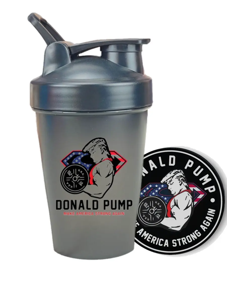Real Donald Pump - Protein Pre Workout Shaker Cup Fitness Gift BLACK Trump