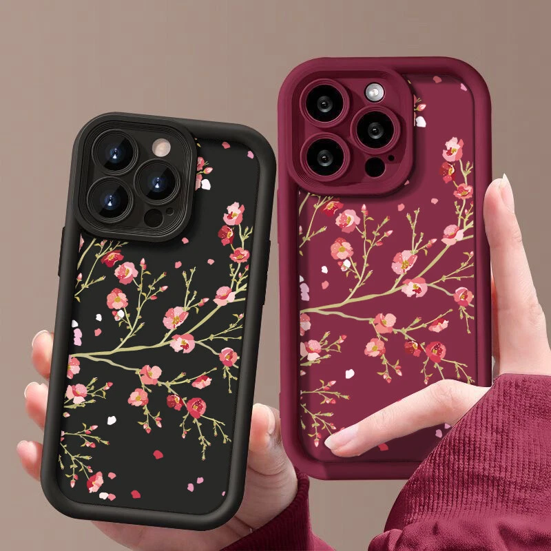 For iPhone 16 15 14 13 12 Pro Max 11 XR 8 Shockproof Flowers Silicone Case Cover - Image 4 of 4