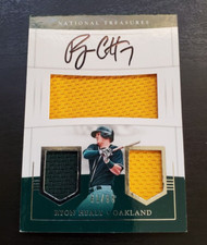 2017 National Treasures Ryon Healy Triple Patch Auto 61/99 #PCS-RH Oakland A's
