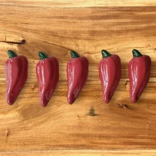 The Stuck Up Knob Co. Red Chili Pepper Shaped Drawer / Cabinet Knobs